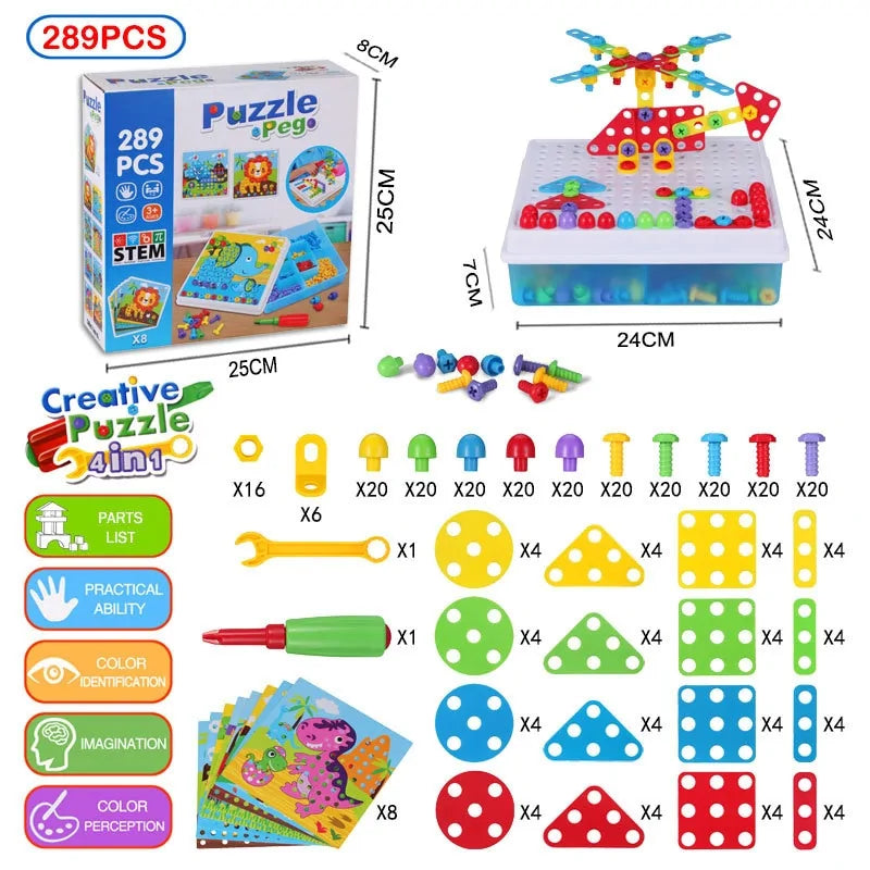 3D Mosaic Puzzle Building Bricks busy kiddie