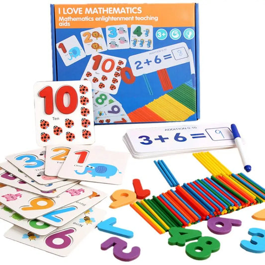 1 Set Wooden Number Alphabet Learning Cards busy kiddie