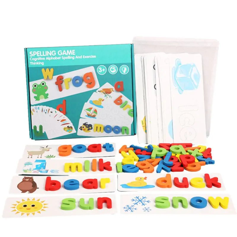 1 Set Wooden Number Alphabet Learning Cards busy kiddie