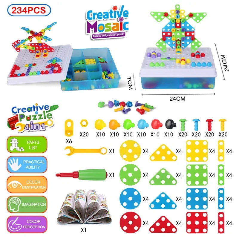 3D Mosaic Puzzle Building Bricks busy kiddie