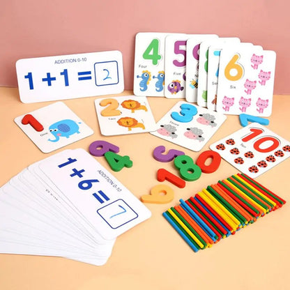 1 Set Wooden Number Alphabet Learning Cards busy kiddie