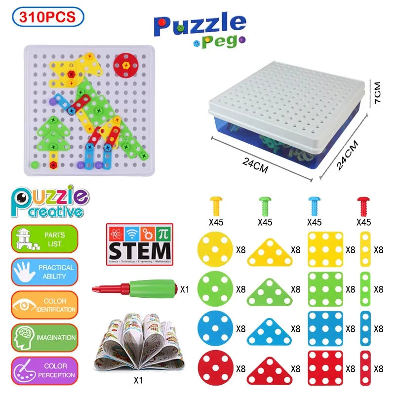 3D Mosaic Puzzle Building Bricks busy kiddie