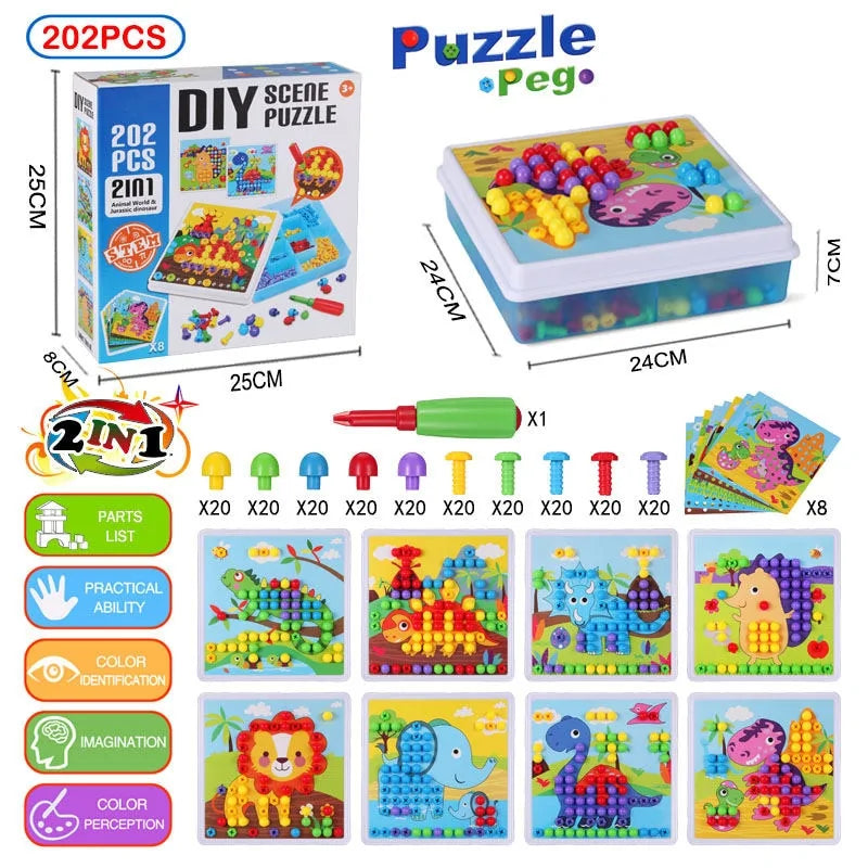 3D Mosaic Puzzle Building Bricks busy kiddie