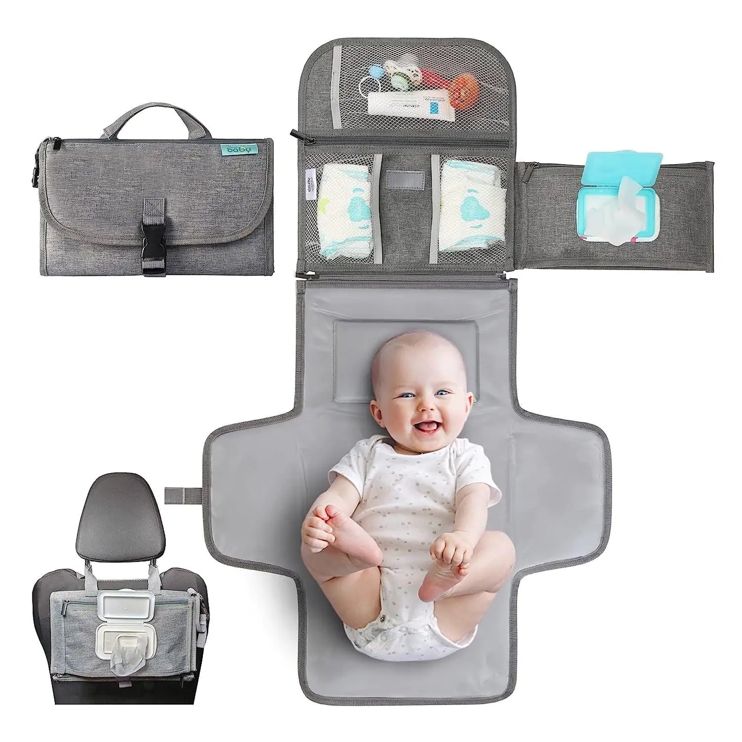 SnuggleShift™ Portable Baby Changing Pad Bag busy kiddie