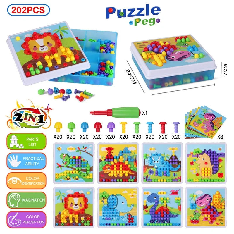 3D Mosaic Puzzle Building Bricks busy kiddie