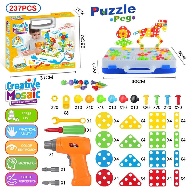 3D Mosaic Puzzle Building Bricks busy kiddie