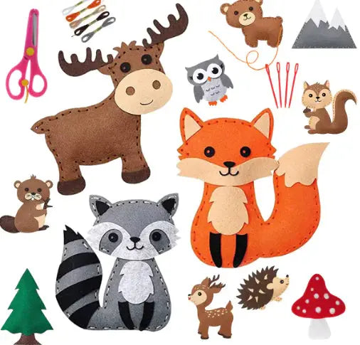 Forest Creatures DIY Felt Sewing Kit busy kiddie