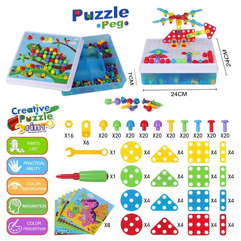 3D Mosaic Puzzle Building Bricks busy kiddie