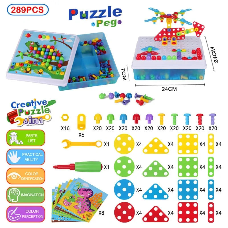 3D Mosaic Puzzle Building Bricks busy kiddie