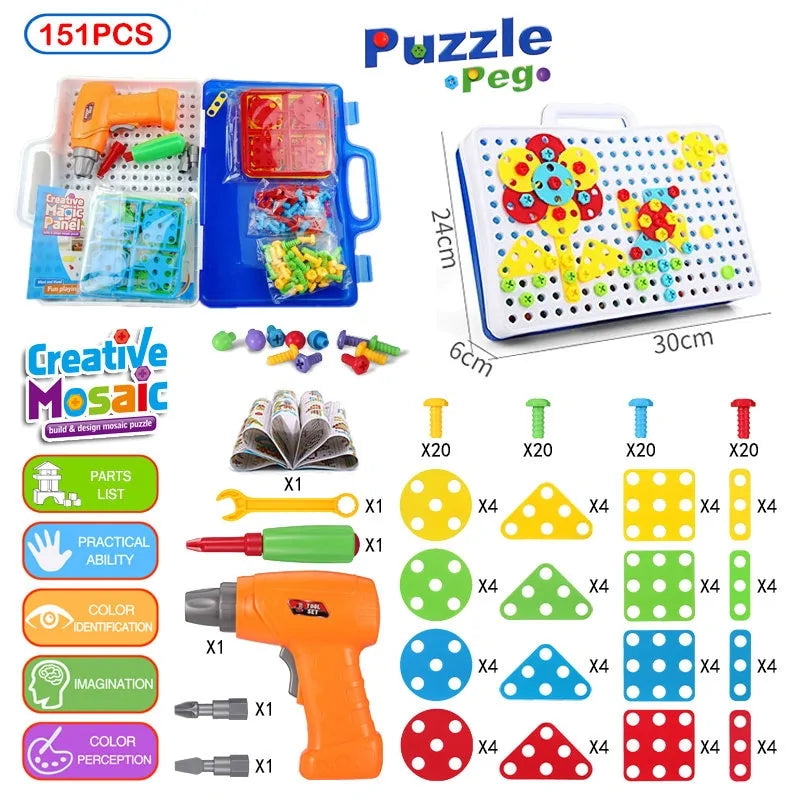 3D Mosaic Puzzle Building Bricks busy kiddie