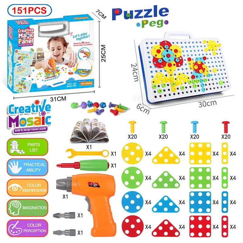 3D Mosaic Puzzle Building Bricks busy kiddie